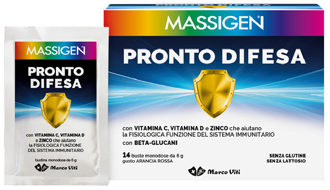 MASSIGEN Pronto Difesa 14 Bustine - Integratore per il sistema immunitario