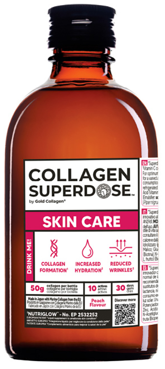 SUPERDOSE SKINCARE 300ML Integratore per la pelle a base di collagene e acido ialuronico