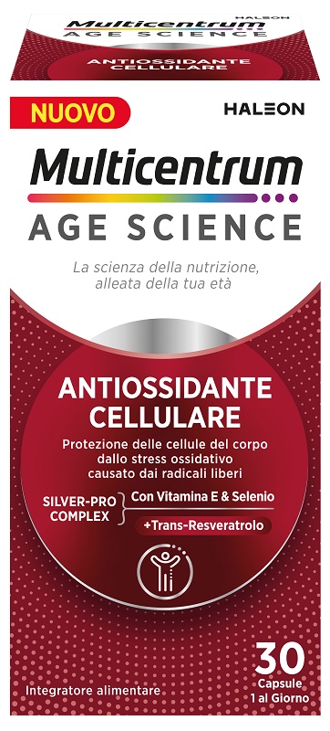 Multicentrum Age Antiox Cell - Pfizer - 30 compresse - Multivitaminico con antiossidanti per protezione cellulare e benessere generale