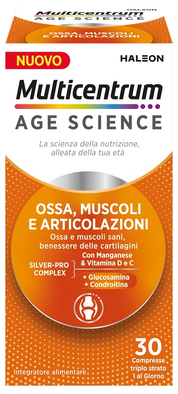 Multicentrum Age Ossa Musc Art - Pfizer - 30 compresse - Multivitaminico per ossa, muscoli e articolazioni, favorisce la mobilità