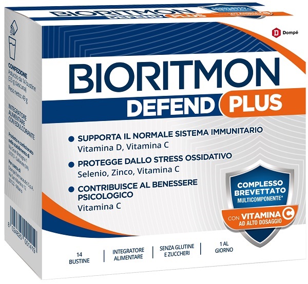 BIORITMON DEFEND PLUS 14 BUSTINE - Integratore a supporto del sistema immunitario e del benessere psicologico