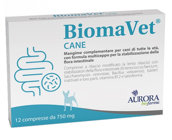 BIOMAVET Cane 12 Compresse 750mg - Mangime complementare per la stabilizzazione della flora intestinale